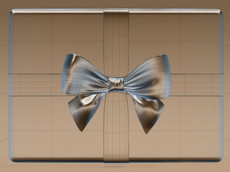 Gift box ribbon 3D Model