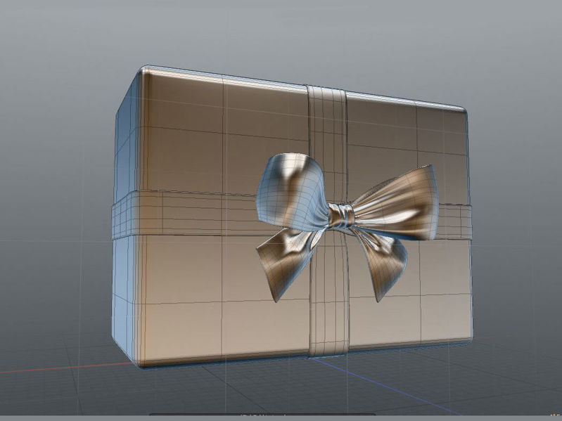 Gift box ribbon 3D Model