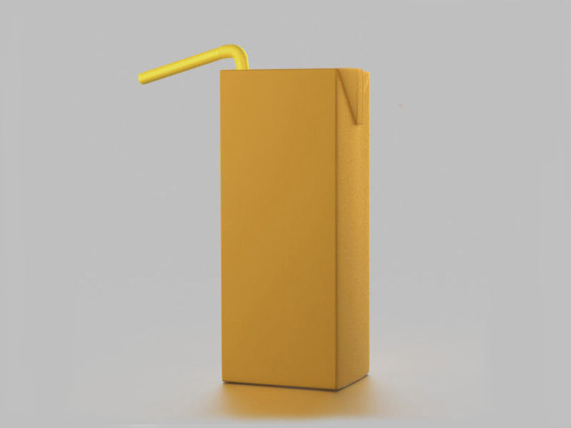 Tetra pak juice pack 3D model