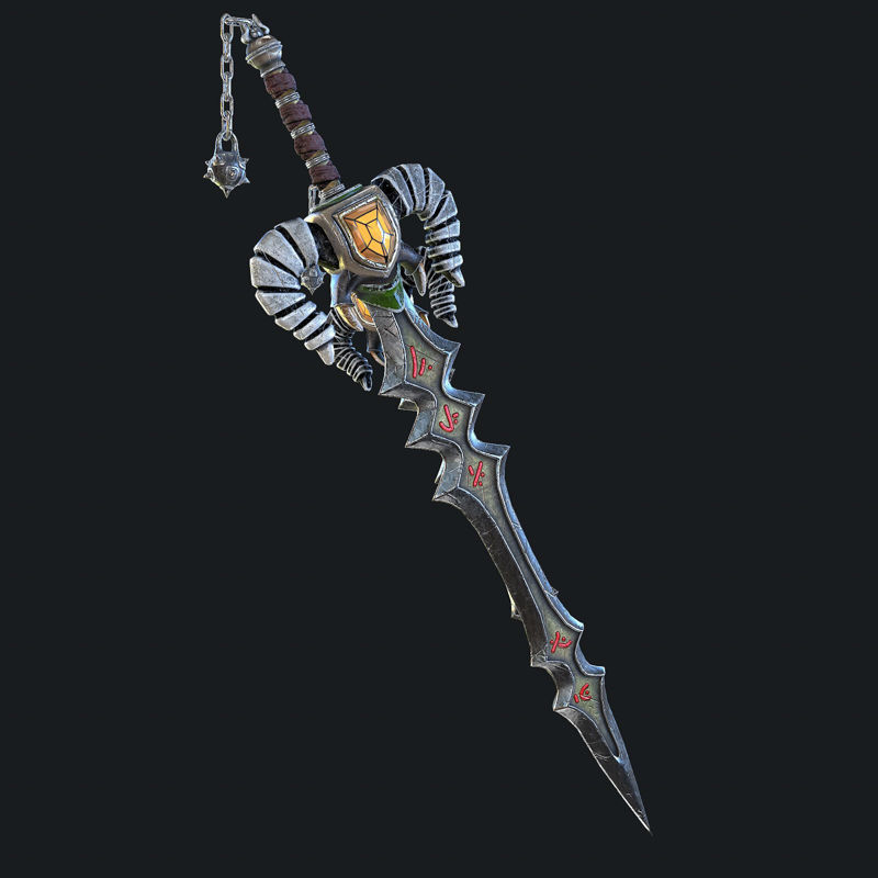 Fantasy swords with scabbard 3d model