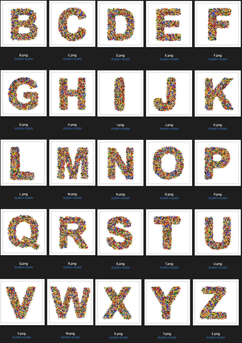 Billiards balls alphabet captial letters png