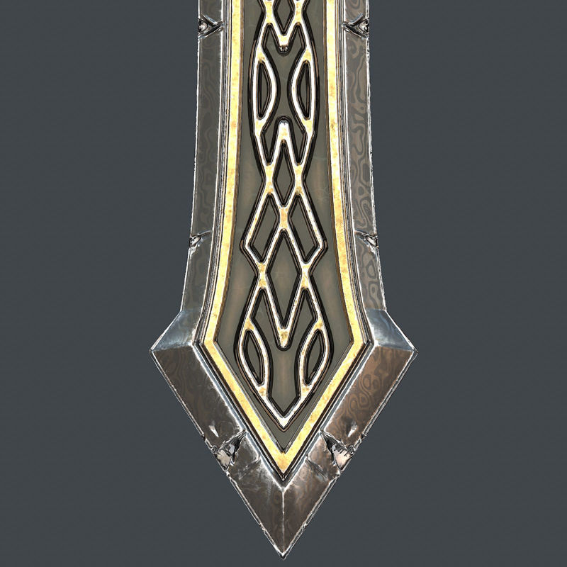 Fantasy sword 25 with scabbard 3d model