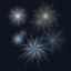 Colour blue fireworks transparent background