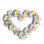Daisy flower heart digital illustration png