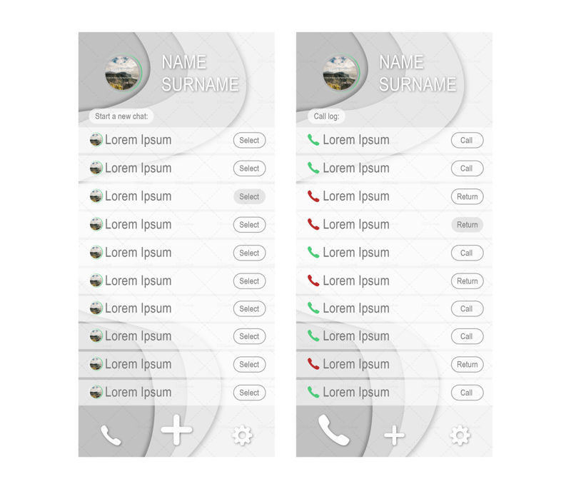 Grey messenger app UI UX Design Iphone X