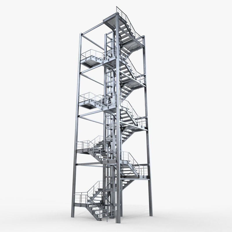 Modular Industrial Staircase 3d model