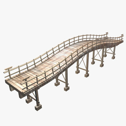 Wooden bridge 3d model