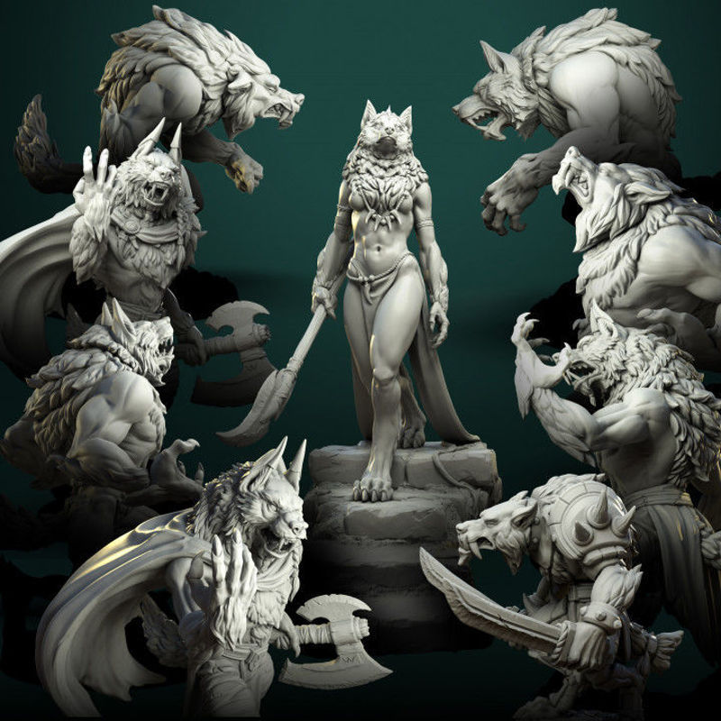Werewolves bundle pre-supported 3d printing