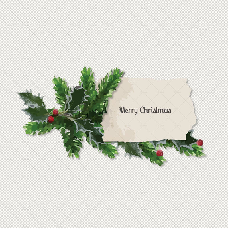 Christmas Mistletoe and note png