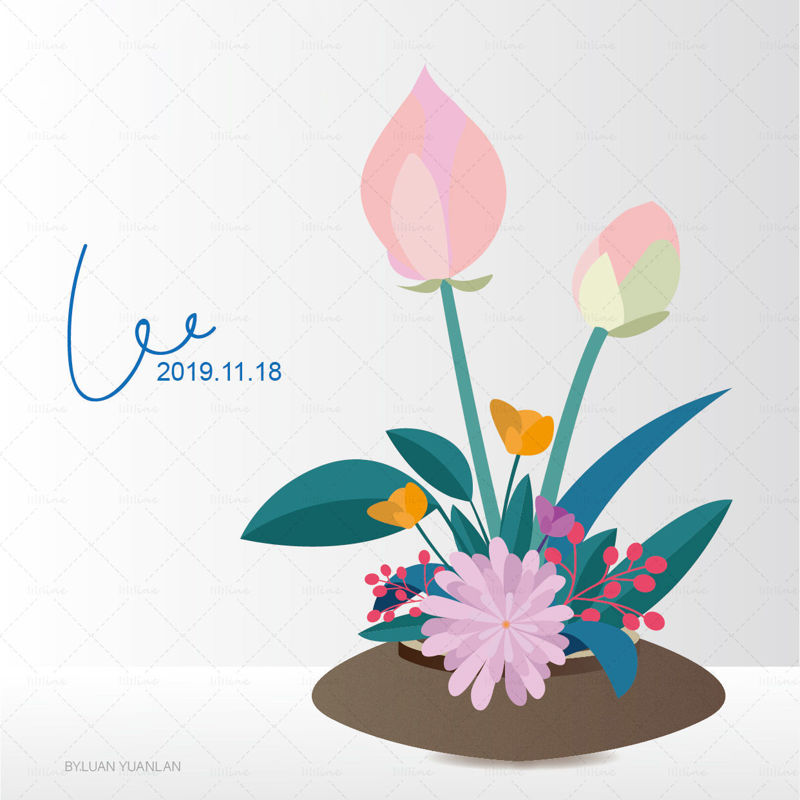 Vector flower illustration poster