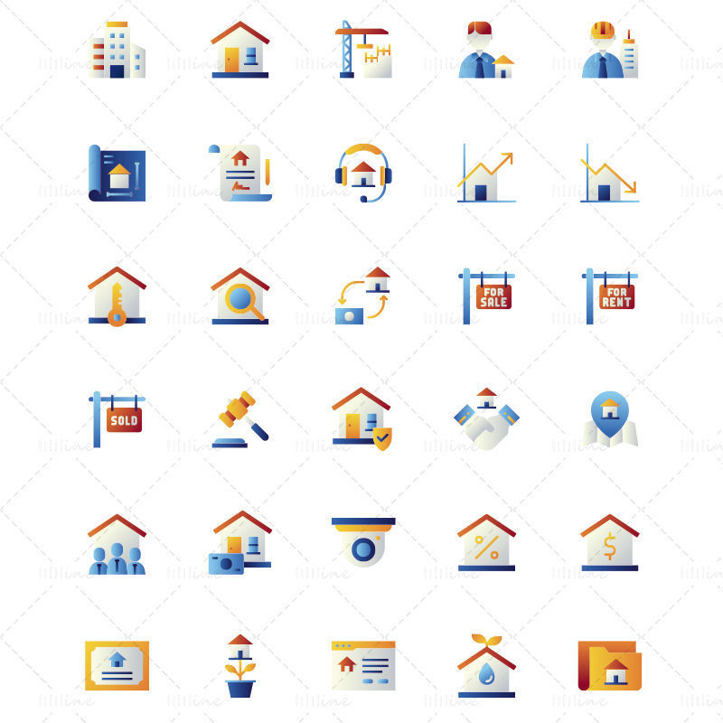 Real Estate Icons Vector