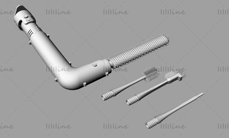 Auxiliary single-handed crowd cleaning device 3d model