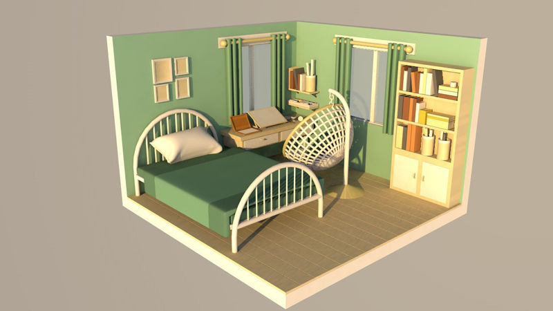 bedroom decorate 3d model