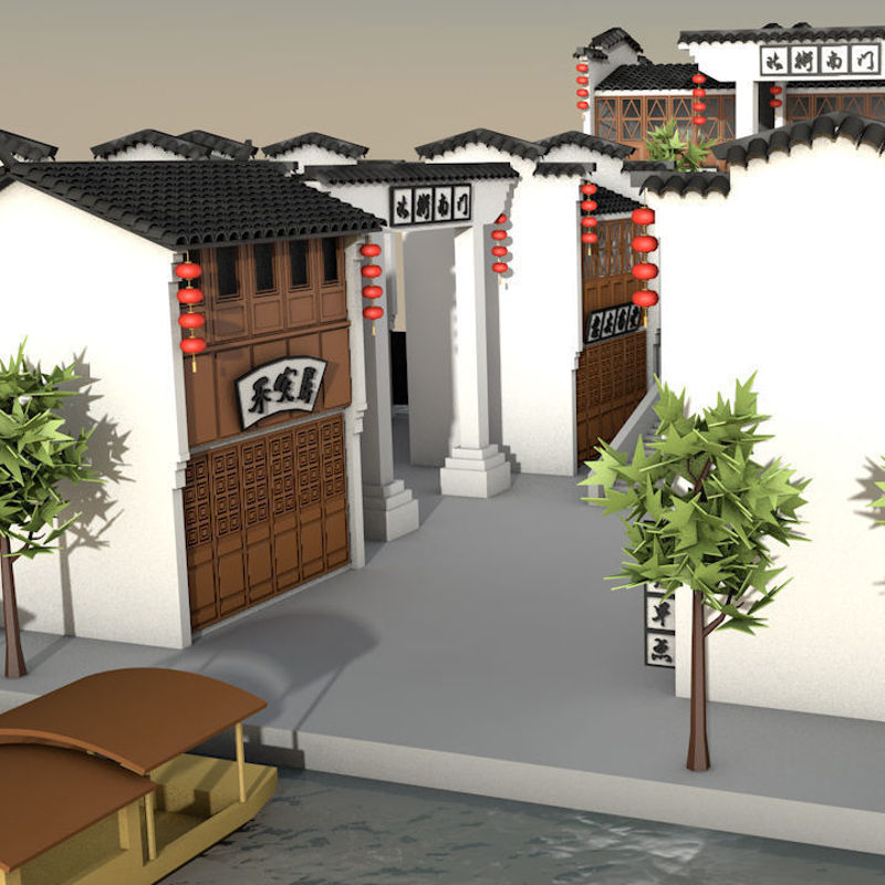 Small town 3d model
