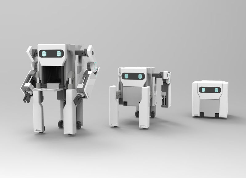 Smart home robot industrial design 3D model Folding process