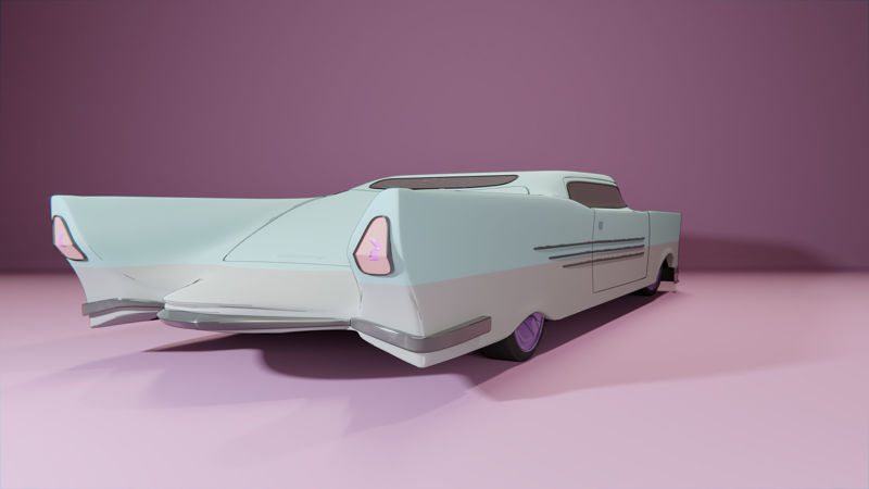 Retro-futuristic cruiser concept car 3d model
