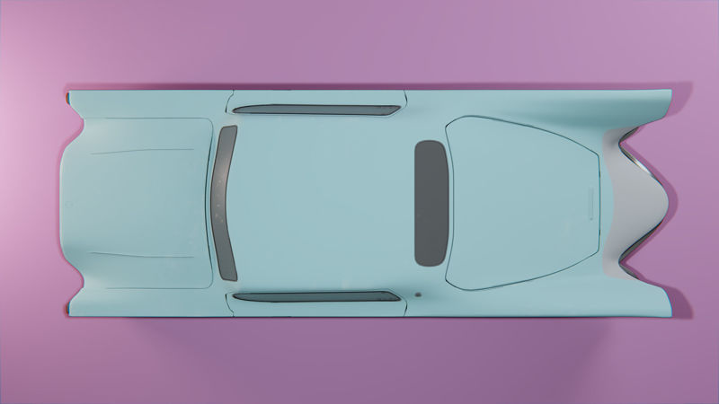 Retro-futuristic cruiser concept car 3d model