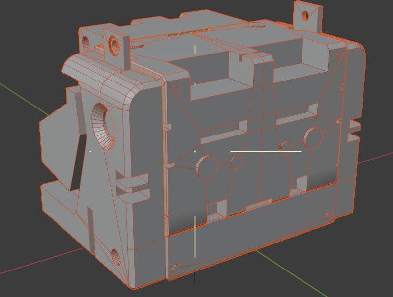 Sci-fi heavy metallic container game ready asset Low-poly 3D model