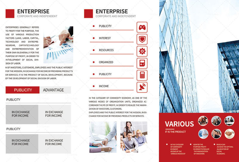 Enterprise brochure leaflet templates