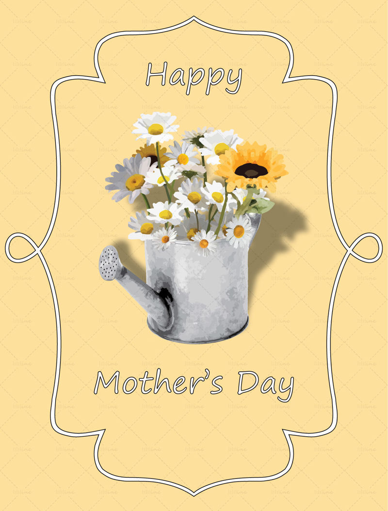 Mothers day front card illustration