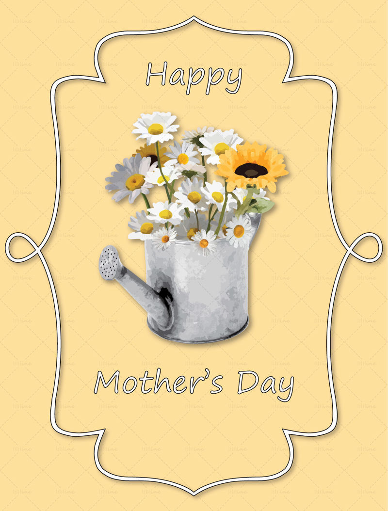 Mothers day front card illustration