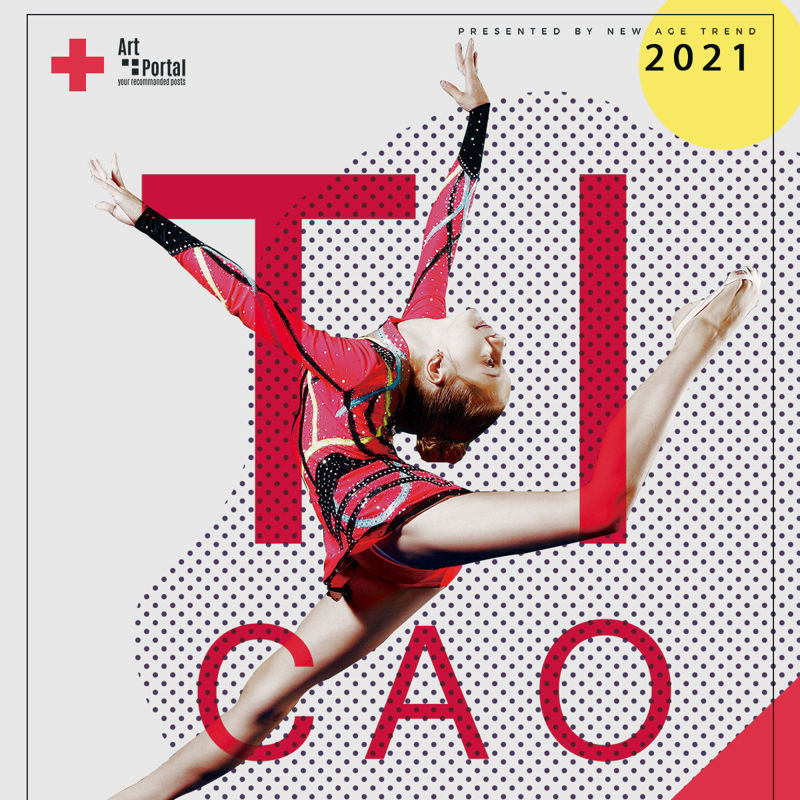 Red gymnastics training admissions poster template