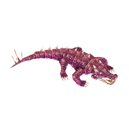 Monster Crocodile Shake Head and Wag Tail Low Polygon 3D Game Model Rigged