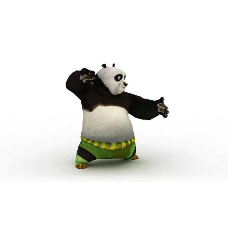 Rigged Animated Kong fu Panda the Dragon Warrior Po Attack