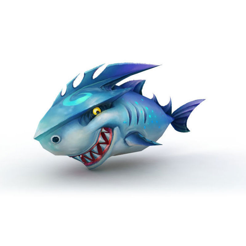 Cute Shark Low Polygon 3D Model
