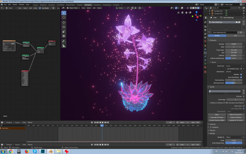 Magical flower 3d model and animation