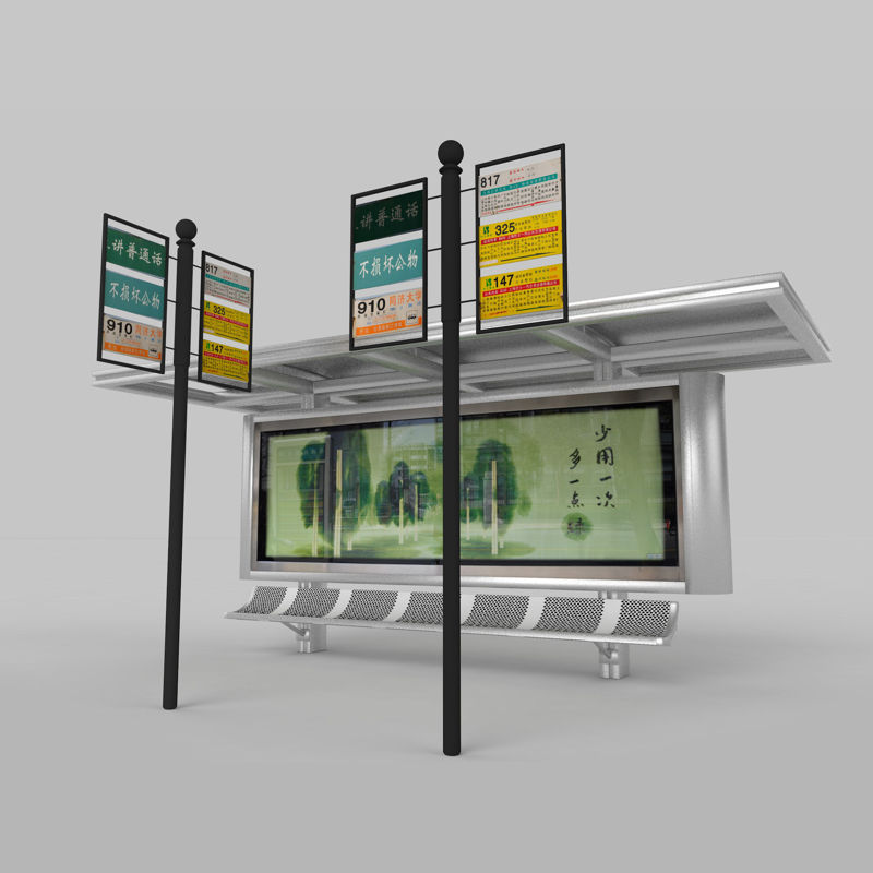 Bus stop station 3d model