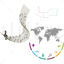 Vector icons for business notes syllables lines and world maps