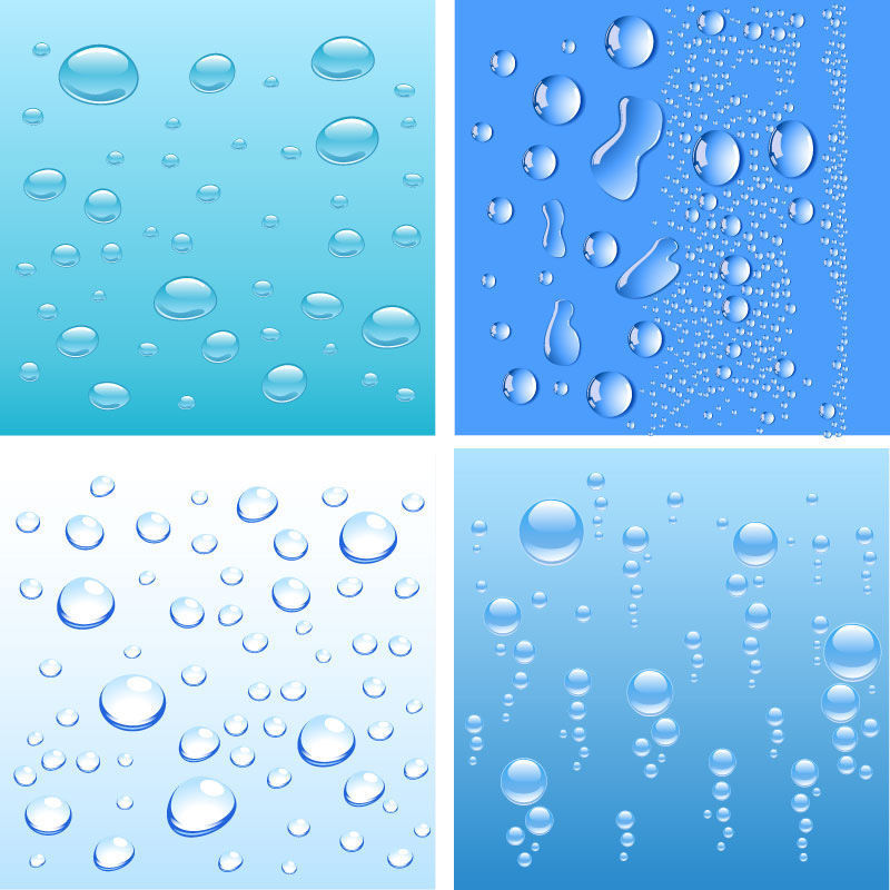 Waterdrops Photorealistic Patterns Vector