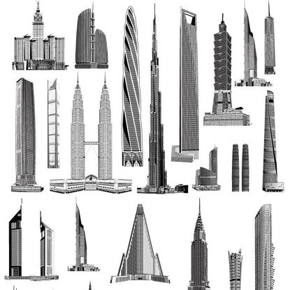 World Skyscrapers Collection AI Vector