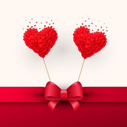 Red Bowknot Heart Valentine Graphic AI Vector