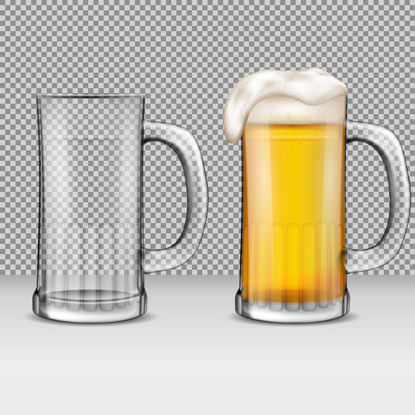 Photorealistic Beer Foam Glass Bottle Graphic AI Vector