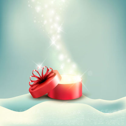 Opened Gift Box Light Star Surprise Graphic AI Vector
