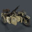 German motorcycle with sidecar WW2 3d model