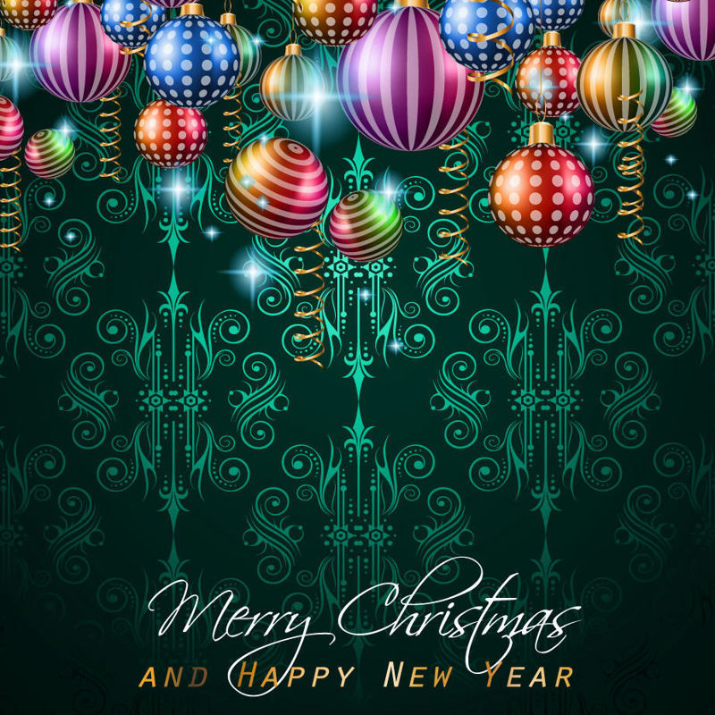 Christmas New Year Decorative Background AI Vector