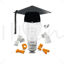 Creative Idea Graphic Bulb College Cap AI Vector