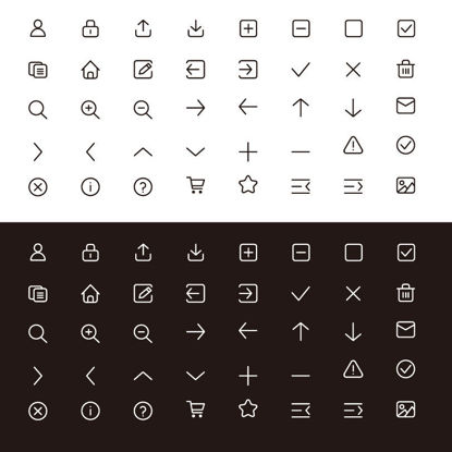 Common linear vector icons