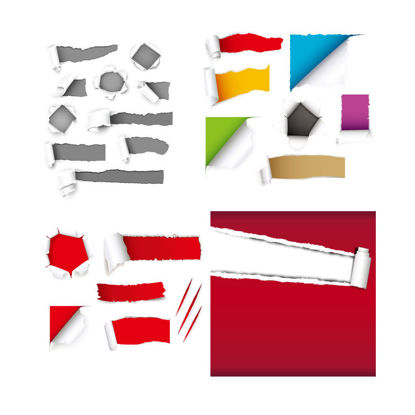 Tearing Paper Graphic Elements AI Vector