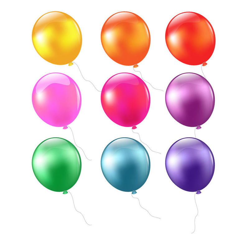 Multicoloured Balloons Graphic AI Vector