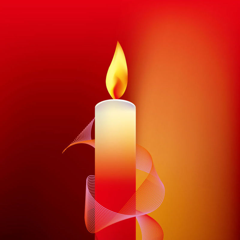 Photorealistic Candle Light Red Background Graphic AI Vector