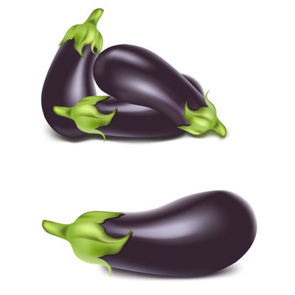 Photorealistic Vegetable Eggplant Graphic AI Vector