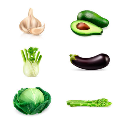Fruit Vegetable Photorealistic Graphic AI Vector