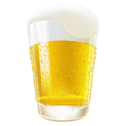 Ice Beer With Foam Graphic Design AI Vector