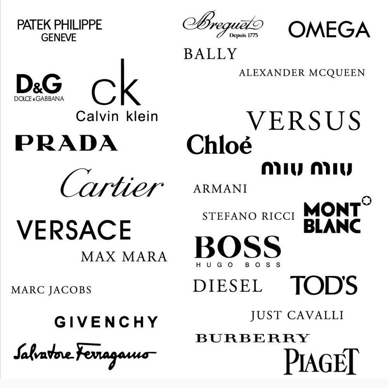 Luxury Fashion Goods Brand Icons AI Vector