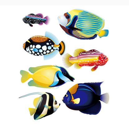 Sea Creatures Fishes Photorealistic Graphic AI Vector