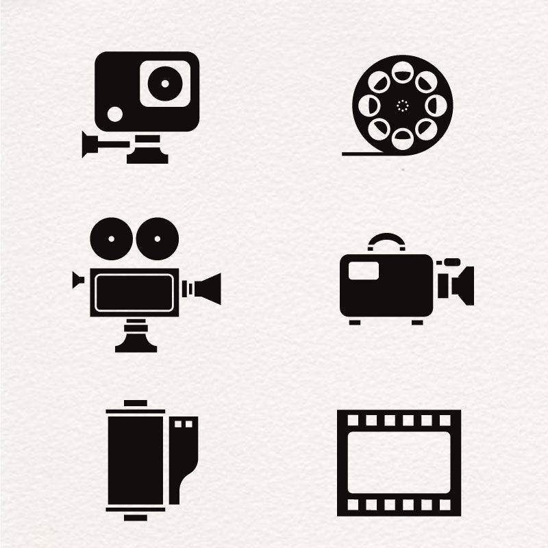 Cinecamera Icons AI vector